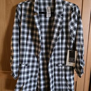 Have Black and White Plaid Blazer